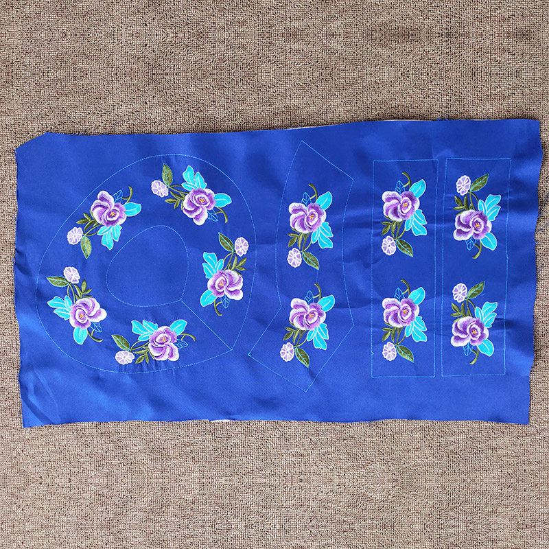 Finished machine embroidered embroidered lace accessories Minority wind cloth Yiethnic clothing Shoulders Collar Flower Guizhou Featured Flat Needle