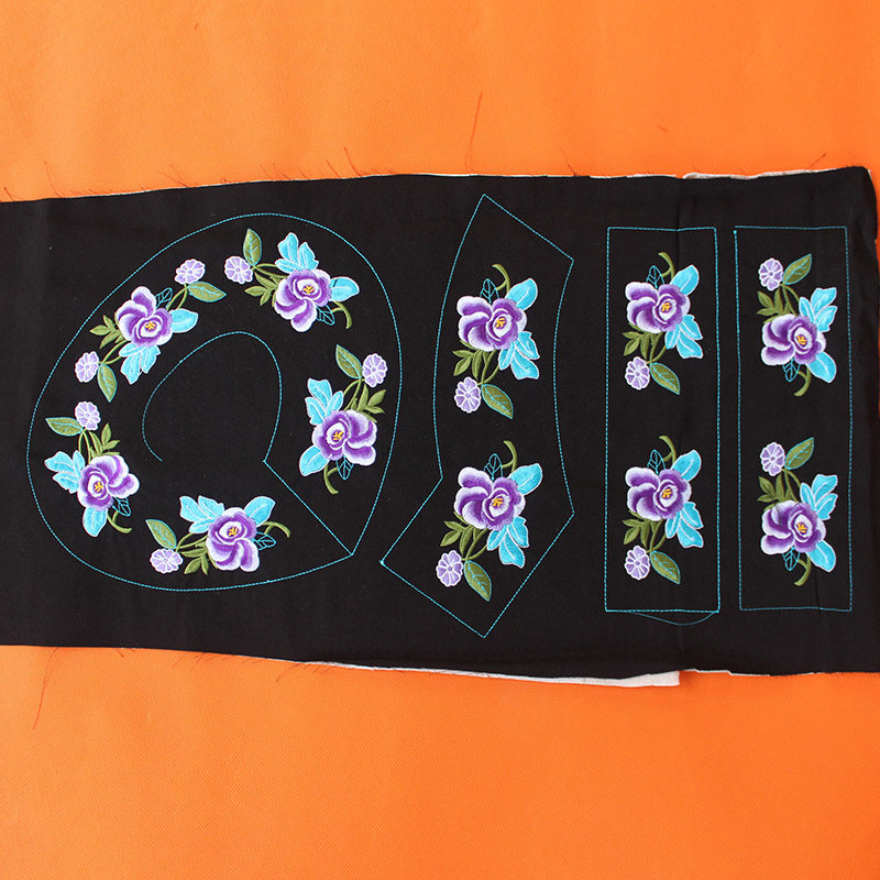 Bouyi Ethnic Clothing Lace Fabric Ethnic Minority Embroidered Flowers Entrusted with Ethnic Wind Finished Machine Embroidered Patch Patches