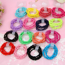 Korean childrens bamboo bars leather band baby hair rope girl head rope hair accessories Hairband headdress high bullets 6 sets