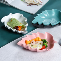 Net red tableware Nordic creative Maple leaf ceramic plate Irregular Western salad plate Breakfast plate dish plate Snack plate