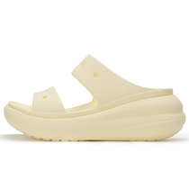 Crocs womens shoes classic puff sandals 2024 summer new cream yellow casual sports slippers