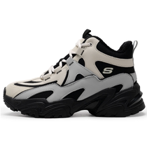 Skechers flagship store womens shoes 24 winter new style plus velvet warm high-top dad shoes casual shoes sports shoes