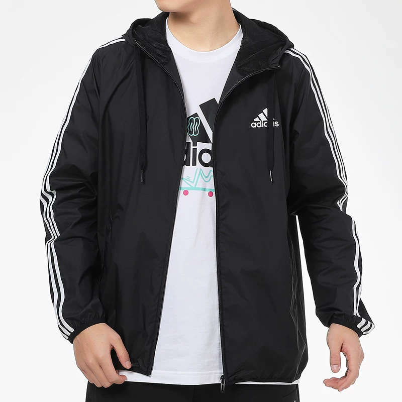 Мужская осенняя куртка Adidas, спортивный костюм с капюшоном, ветроустойчивое тонкое trench coat