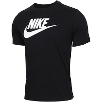 NIKE Nike sports suit mens summer new black short-sleeved shorts round neck T-shirt top casual five-point pants