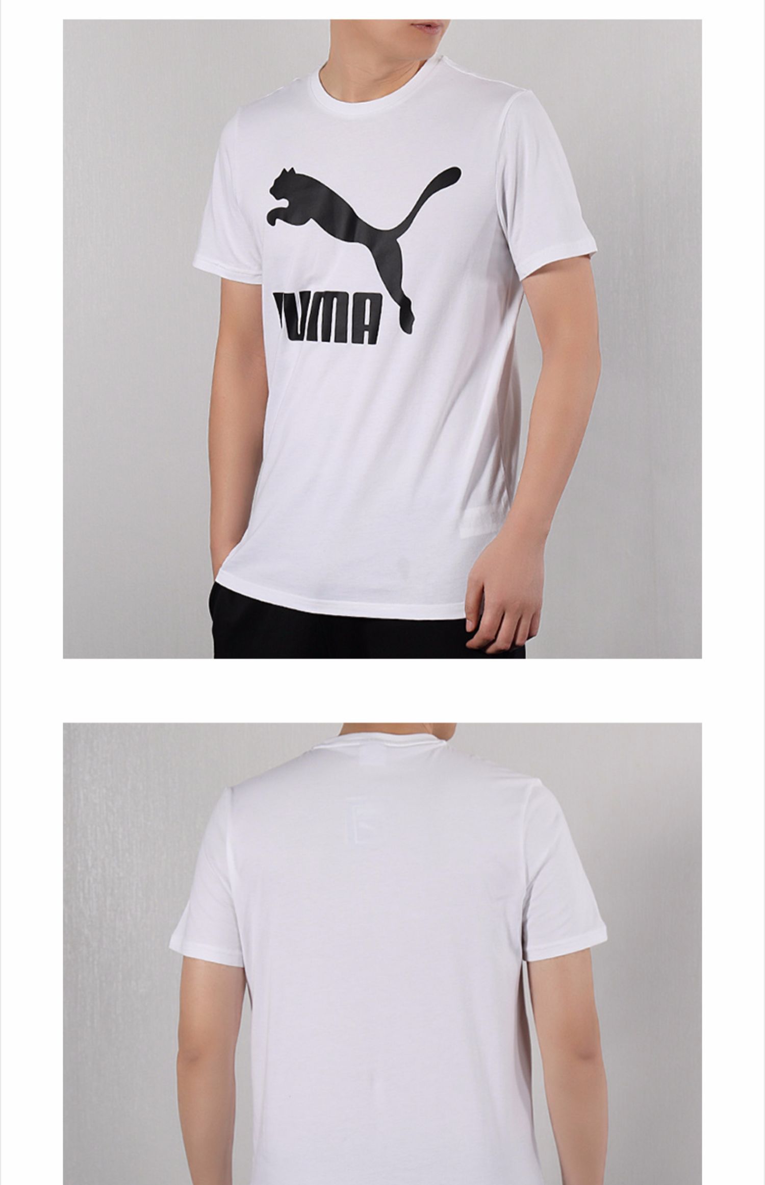Trang phục nữ PUMA Hummer nam 2019 Mùa hè mới Quần áo thể thao nửa tay áo đứng đầu cặp đôi áo thun ngắn tay 579405 - Áo phông thể thao áo phông thể thao