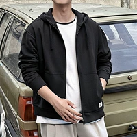 С капюшоном, черный, 100% хлопок