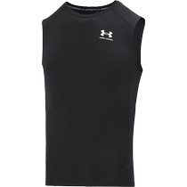Under Armor UA black round neck vest mens summer new tights training sportswear running fitness T-shirt
