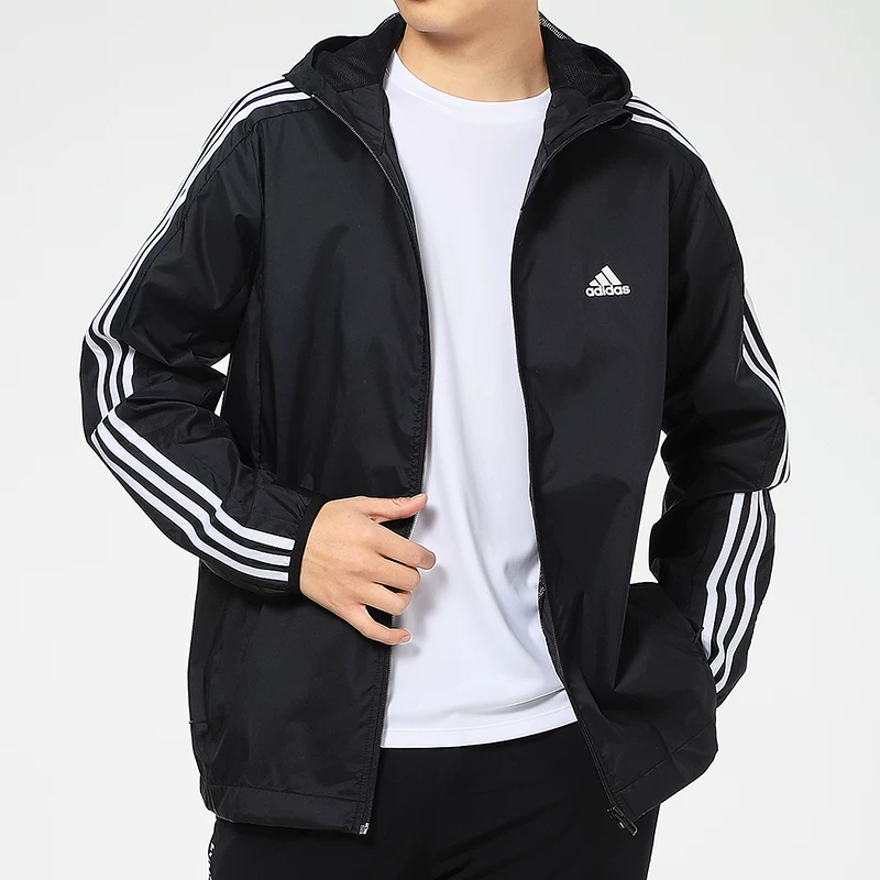 Мужская осенняя куртка Adidas, спортивный костюм с капюшоном, ветроустойчивое тонкое trench coat