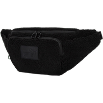 PUMA black waist bag womens new lamb velvet casual bag lightweight crossbody bag retro shoulder bag 079162