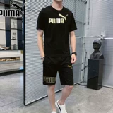 Puma, спортивный спортивный костюм, футболка с коротким рукавом, шорты, штаны