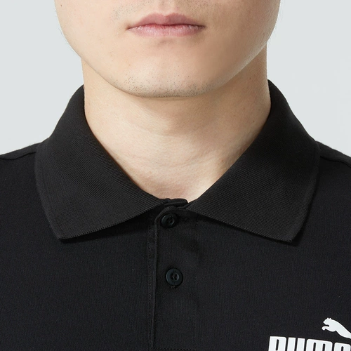 Puma, летняя черная футболка polo для отдыха, короткий рукав