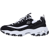 Skechers mens shoes thick-soled panda shoes black and white shock-absorbing sneakers fashionable casual shoes classic dad shoes