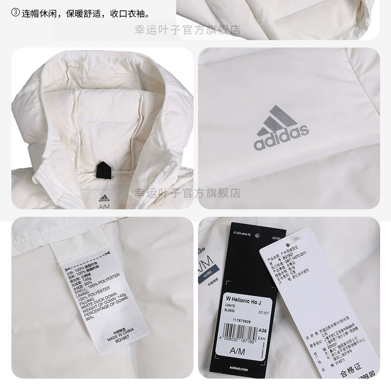 Adidas NEO Womens 2018 mùa xuân trùm đầu chống gió ấm áp thể thao ngoài trời xuống áo khoác BQ1927 - Thể thao xuống áo khoác