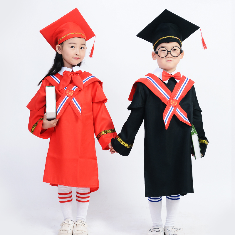 61 Bizarre Children's Doctoral School Elementary School Students Bachelor Uniforms Attire Graduation Dresses Graduation Gown