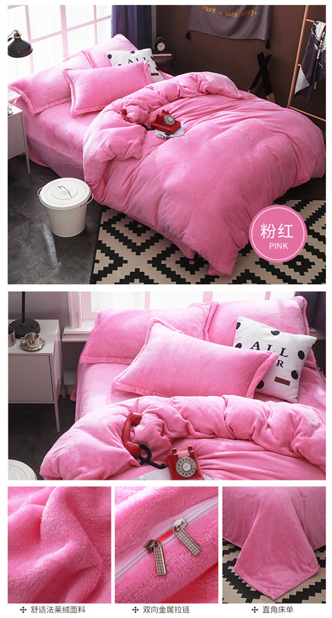 Chăn bông san hô đơn mảnh flannel cộng với nhung đôi chăn 200x230 Fale nhung mùa thu và mùa đông dày 1,5 m 	vỏ chăn phao