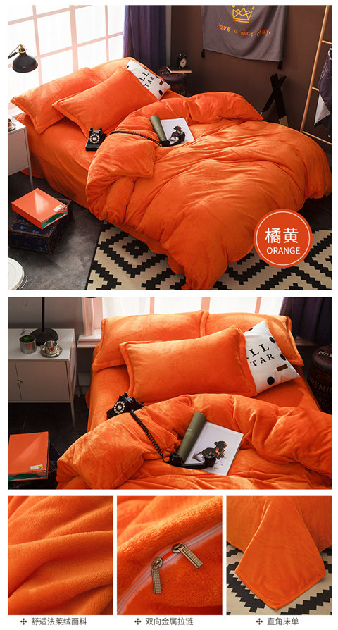 Chăn bông san hô đơn mảnh flannel cộng với nhung đôi chăn 200x230 Fale nhung mùa thu và mùa đông dày 1,5 m 	vỏ chăn phao
