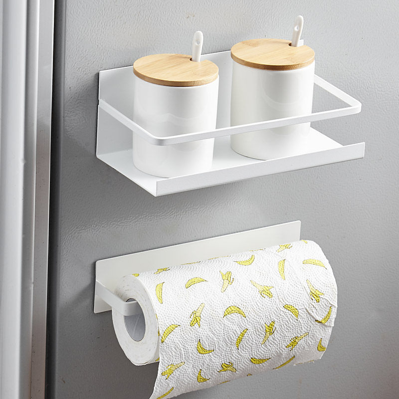 Extra side of the magnetic absorption frame on the side side of the refrigerator wall-free punch kitchen tissue hanger