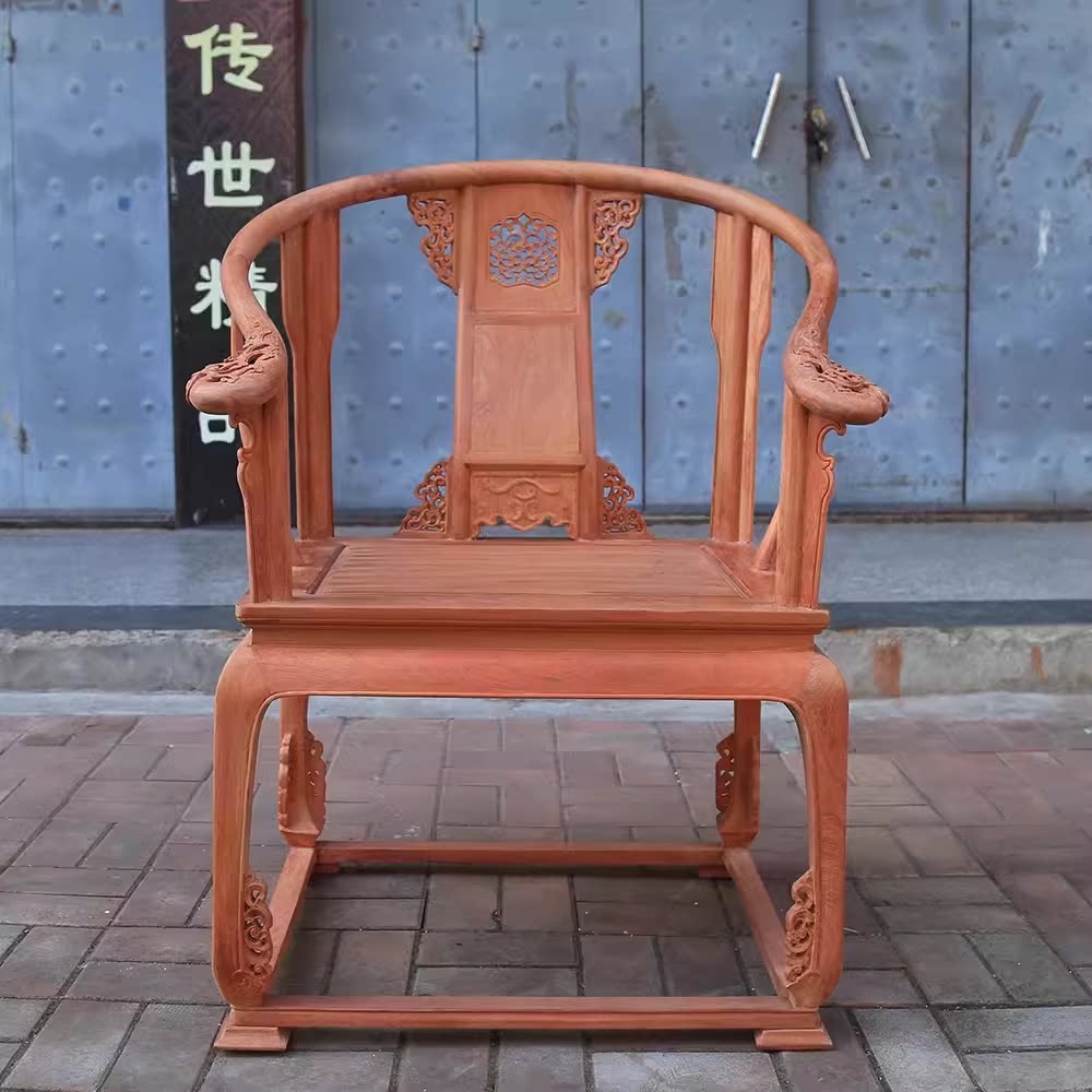 湘越红木家具:缅甸花梨木皇宫椅三件套,复古奢华,独享尊贵生活👑-圈椅-淘宝百科网