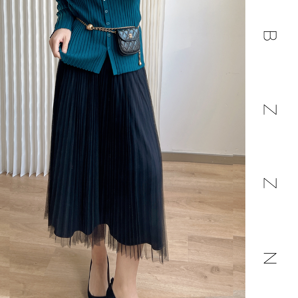 The four seasons wear a fancy dress M@X tight waist A - word slim double fold mesh dress half skirt