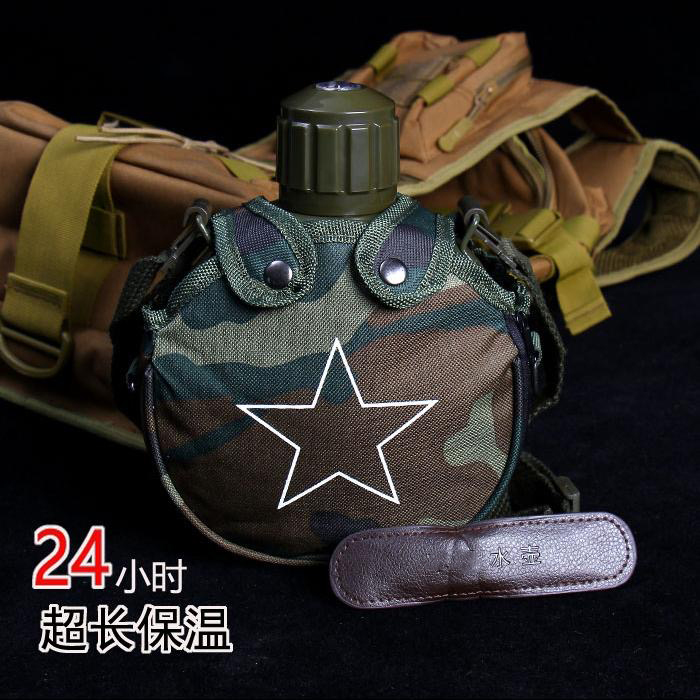 German kettle stainless steel 304 double layer of insulated jug outdoor sport travel pot military meme military training with miners kettle-Taobao