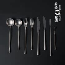 Japanese vintage 304 stainless steel do old knife and fork spoon Western food cutlery spoon fruit fork steak knife dessert cake spoon
