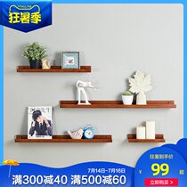 Word partition shelf Nordic solid wood shelf Wall living room bookshelf wall vintage storage creative decorative frame