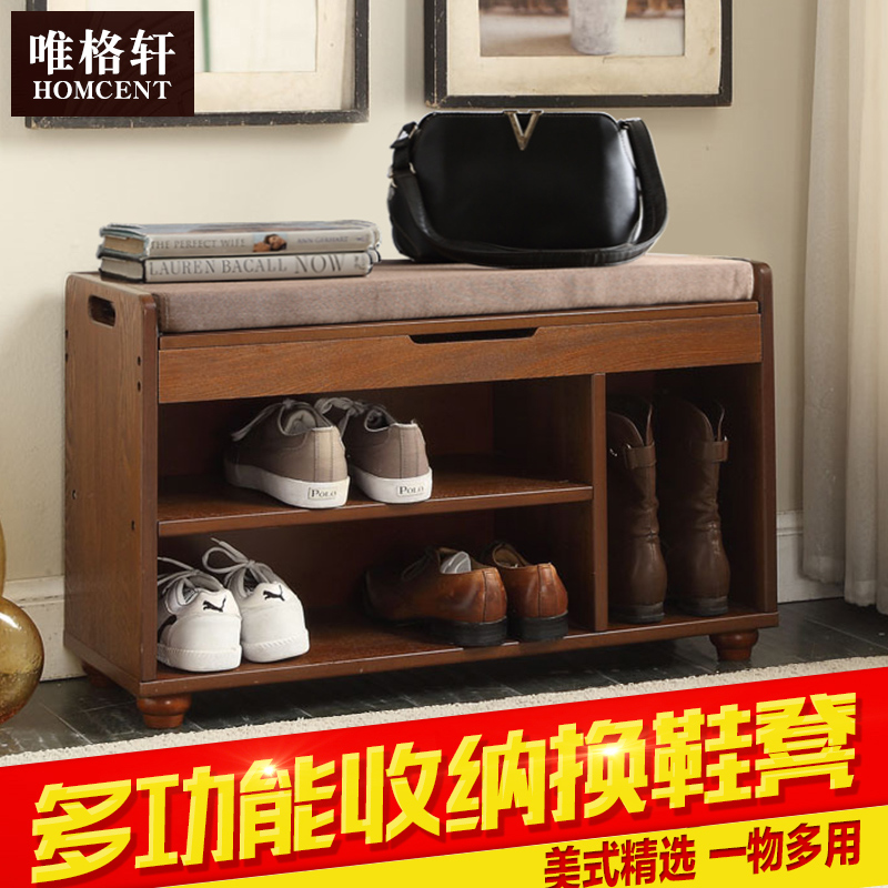 Solid Wood Changing Shoes stool doorway Home Nordic sofa Fashion minimis Sitting Modern Multifunctional Lockers