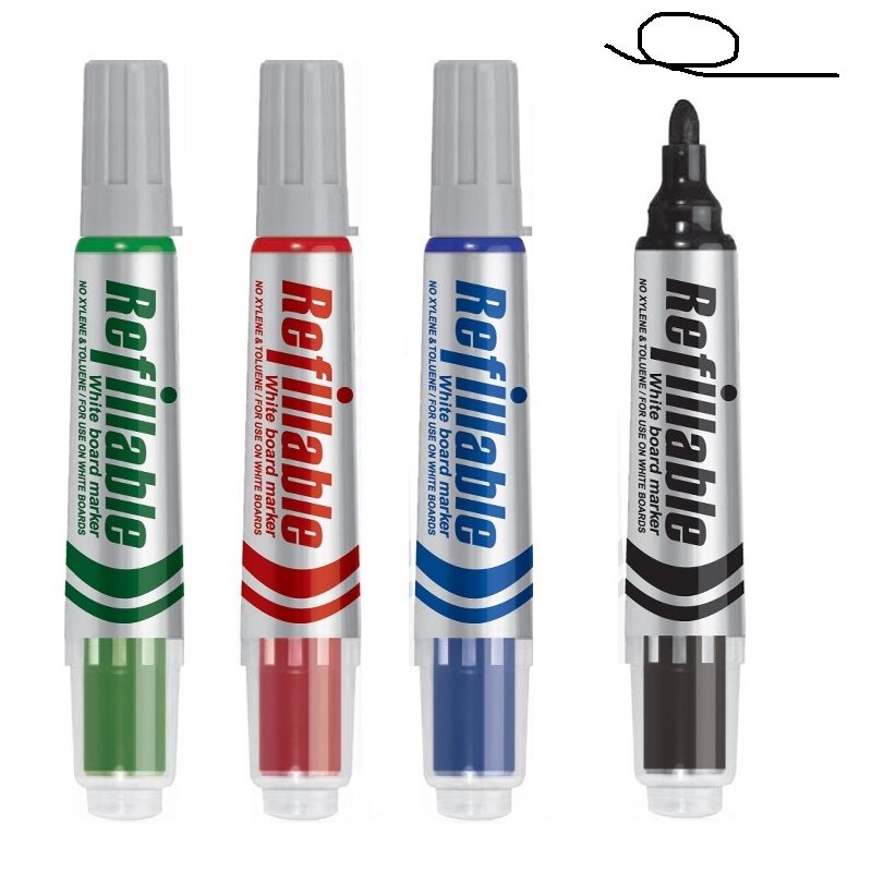 5 Xia Xing 206D whiteboard pen large-capacity straight liquid type easy to wipe can add ink black blue red green