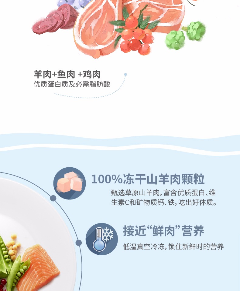 [Chiến đấu đôi khô đông lạnh] Biji Jigu thức ăn cho chó tươi toàn thời gian 2kg thịt dê cranberry đông lạnh thức ăn cho chó - Chó Staples ganador puppy 3kg