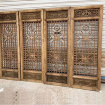 Dongyang wood carving Chinese solid wood flower grid antique doors and windows Ming and Qing made old hollow lattice windows camphor custom-made