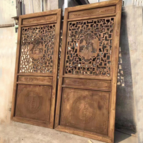 Dongyang wood carving solid wood flower grid Chinese antique doors and windows classical gate ancient carved hollow lattice partition porch