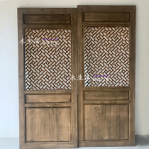 Dongyang wood carving solid wood flower lattice made of old doors and windows Chinese style retro Ming and Qing partition ancient wind screen handmade mortise and custom