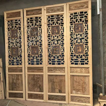 Dongyang wood carving Chinese solid wood flower grid antique doors and windows carved door old door and window screen partition Ming and Qing classical door