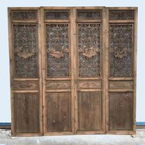 Dongyang wood carving Chinese solid wood flower grid antique doors and windows Ming and Qing carved gate partition carved background wall customization