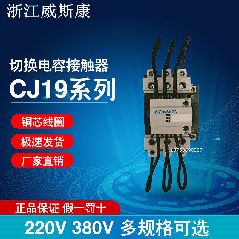 Zhejiang Wiscon switching capacitor AC contactor CJ19-25 11 32 11 43 11 silver contacts