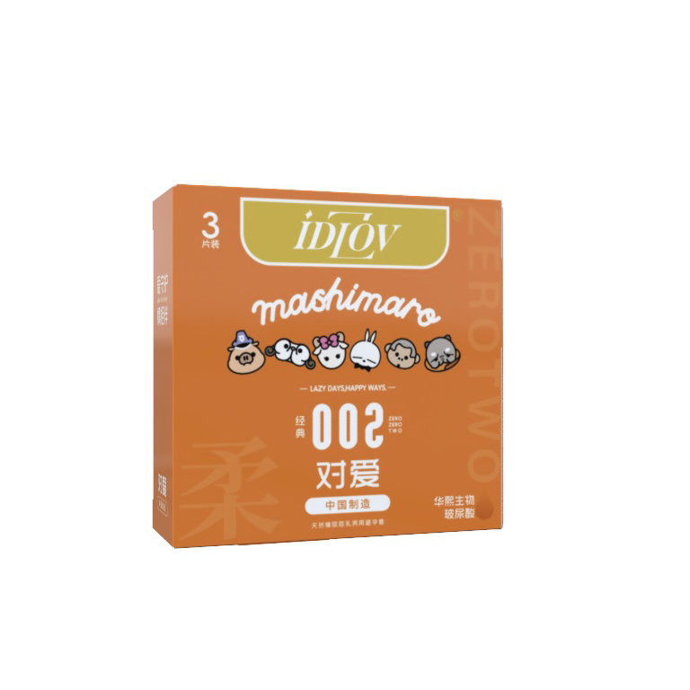 iDLOV对爱002玻尿酸避孕套超薄水润无刺激亲密保湿肤感流氓兔联名