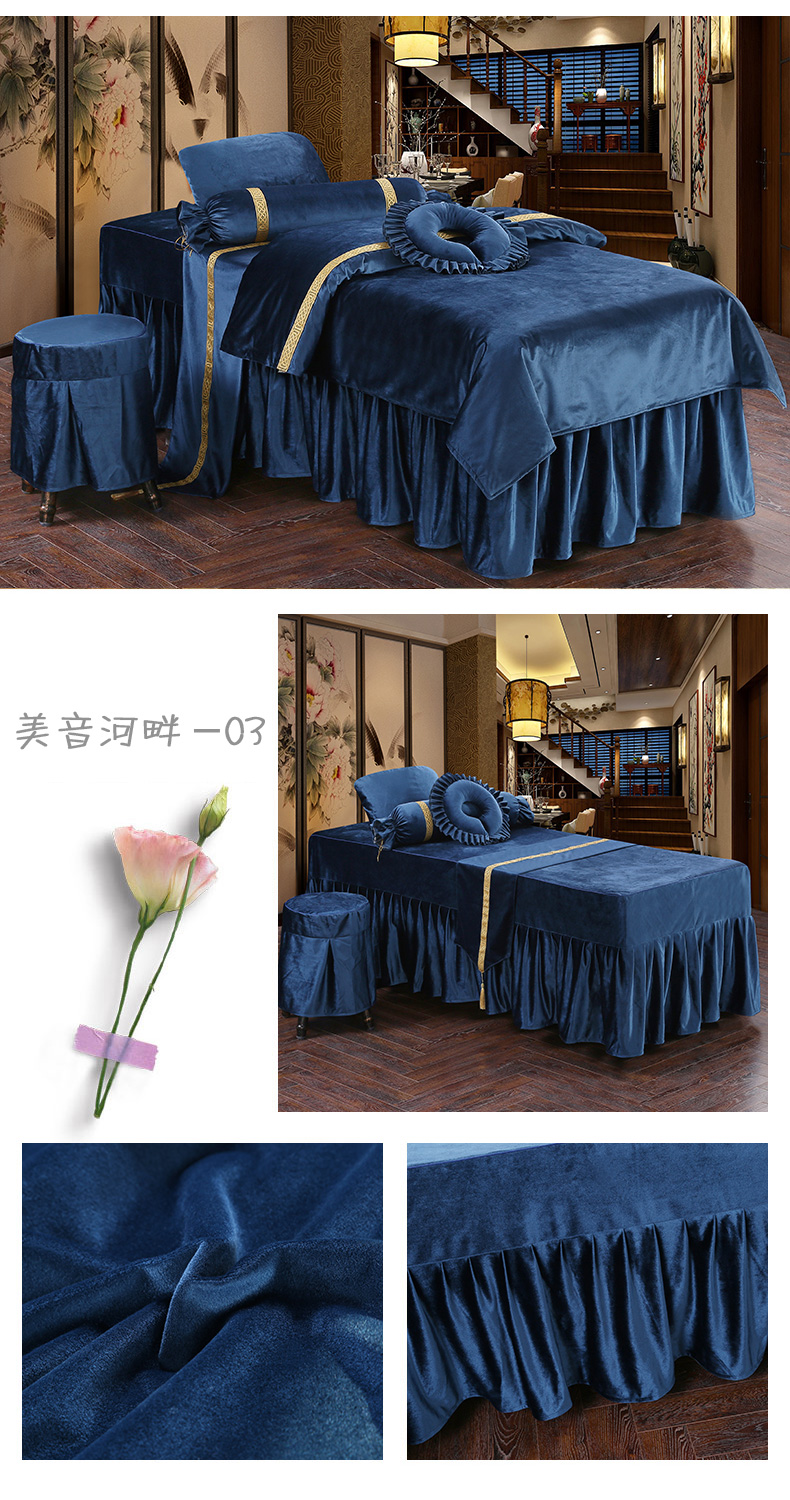 bảng Zorpia vẻ đẹp bedspread denim cao cấp thẩm mỹ viện massage đặt đơn giản màu đầu tùy chỉnh vuông - Trang bị tấm giá khăn trải giường spa
