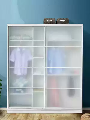 Frosted tempered glass wardrobe sliding door home bedroom small apartment simple modern sliding door large wardrobe customization