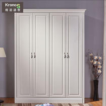 Wardrobe Simple modern economical household bedroom overall European solid wood plate type two or four doors large wardrobe assembly