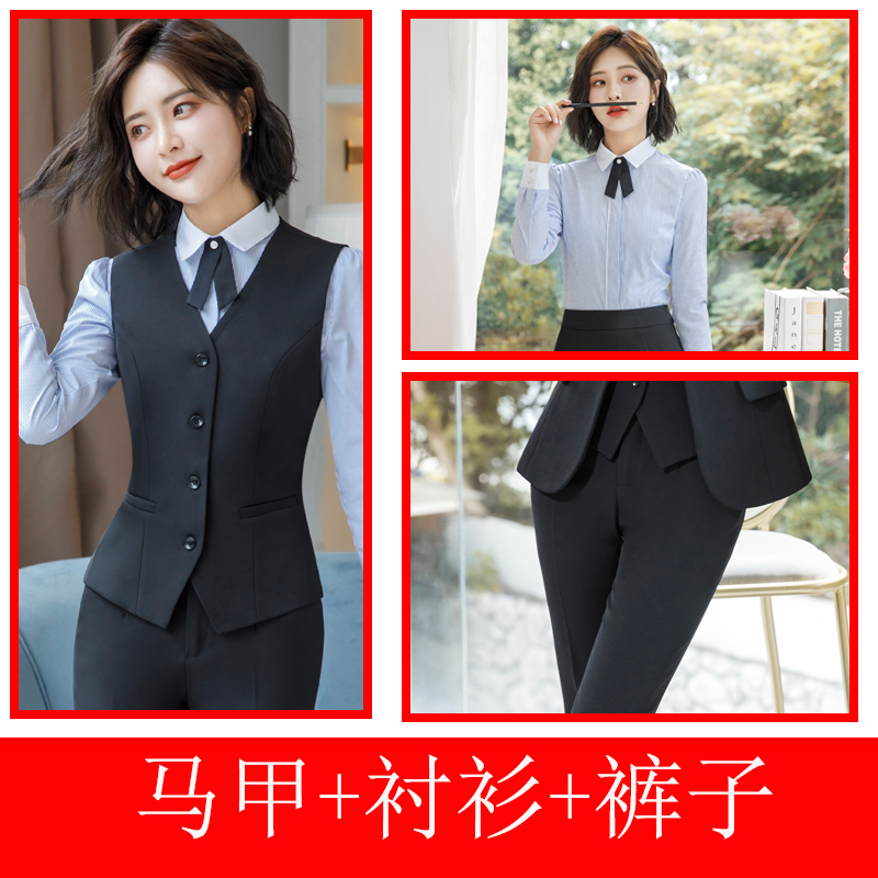 Cao cấp chuyên nghiệp mùa xuân và mùa thu mới dài tay phù hợp với phù hợp với Hàn Quốc phiên bản của những bộ quần áo làm việc phỏng vấn thân-dressing CV mặc hai mảnh bộ