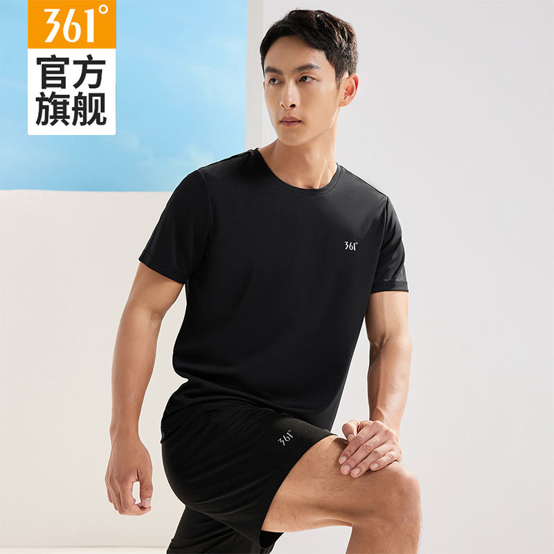 361运动套装男装2025夏季新款圆领短袖透气上衣宽松健身休闲服t恤