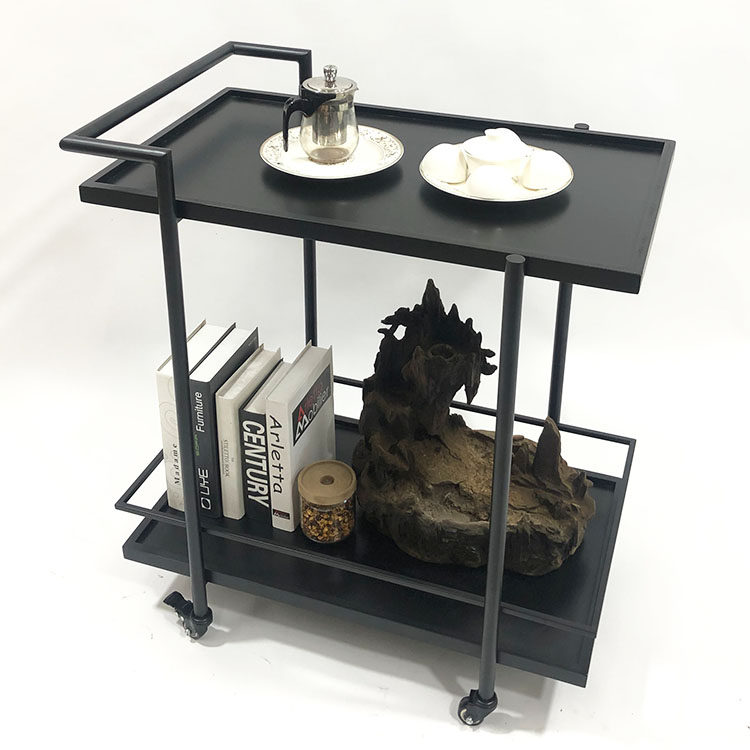 Dining car European-style simple tea house tea water truck mobile dining sideboard homestay creative home trolley wrought iron wine water truck