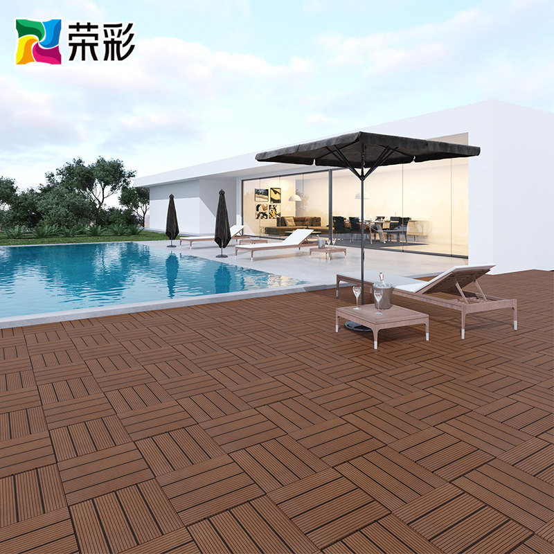 Outdoor ecological wood anti-corrosion wood floor Balcony waterproof wood plastic floor grid villa floor Balcony DIY floor