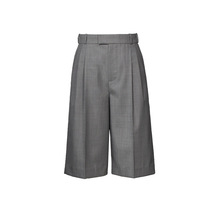 Show field Fine Spinning Slim Wool High Waist Straight Drum Pants Grey Broadlegged Pants Bermuda Shorts 50% Mid Pants Spring Summer