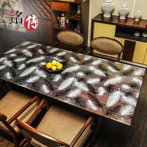 Namewaiter pvc color printed soft glass frosted water crystal plate waterproof print plastic table cloth tea table mat can be set