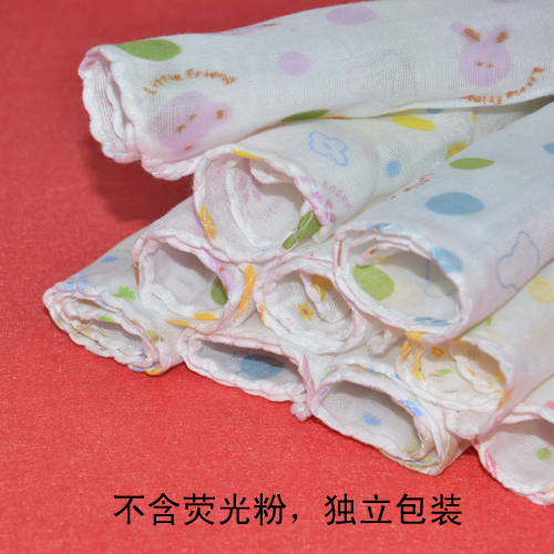 宝宝婴儿纱布口水巾 双层印花手帕 喂奶巾 宝宝必备