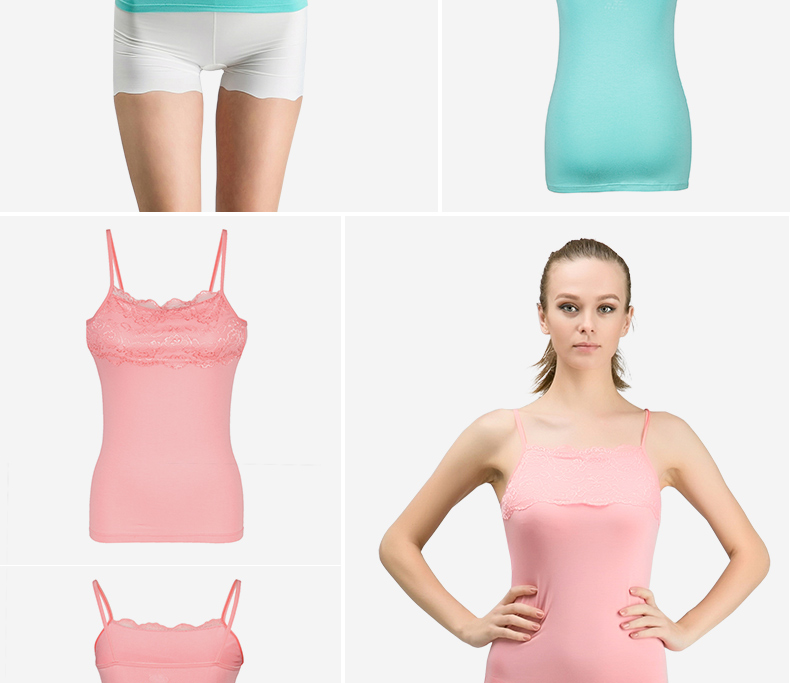 Langsha yếm nữ mùa hè mỏng đáy áo sơ mi đồ lót Modal ren hoang dã nhỏ dây áo sơ mi chống trong suốt vest áo lót nam dài tay
