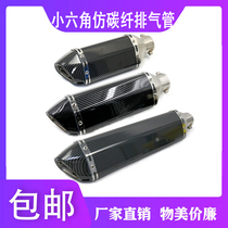 Motorcycle retrofit Yellow Dragon 300600 ninja 400 Spring wind NK400 650 small hexagonal imitation carbon fiber exhaust pipe