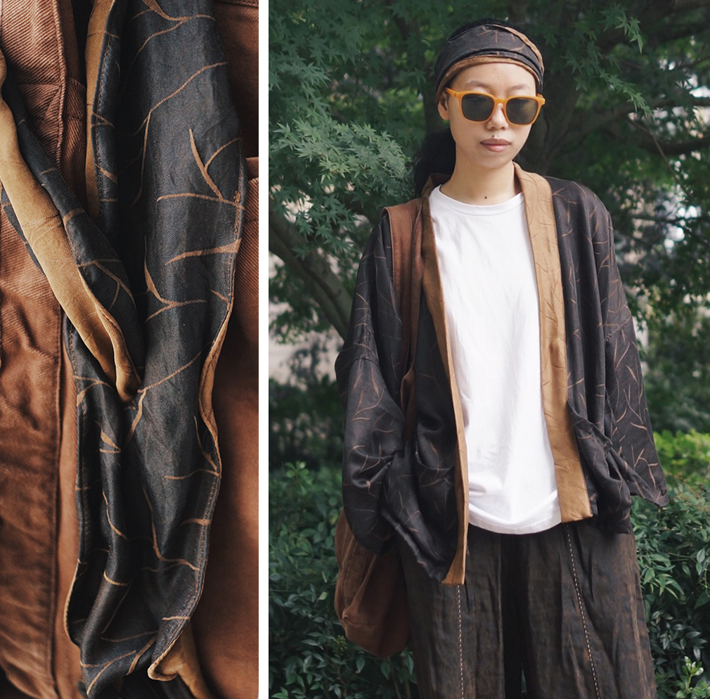 (Time boat)Natural mulberry silk fragrant cloud yarn Small scarf concave shape hair ornament hair band