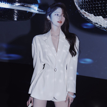 2021 Early Autumn Clothing New White Suit Jacket Womens Net Red Advanced Sensation Small Fry Street Casual West Suit Blouse